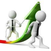 17273131-3d-white-business-persons-helping-to-improve-statistics-3d-image-isolated-white-background